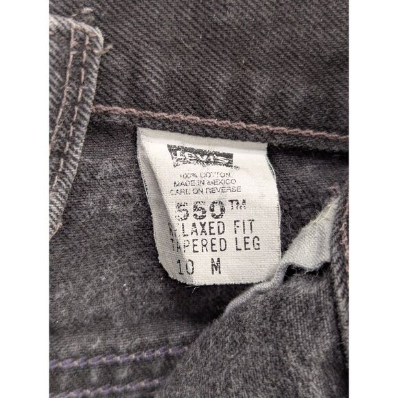 VTG Levis 550 Denim Cut Off Shorts Size 10 USA Made Red Tab Distressed Black - Picture 12 of 12